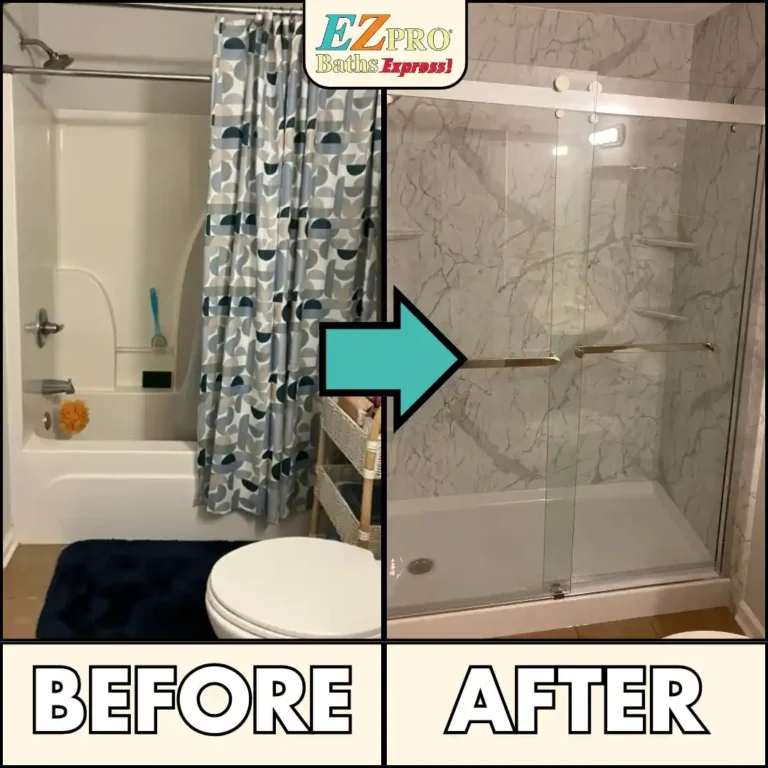 A tub to shower conversion before & after in Myrtle beach, SC