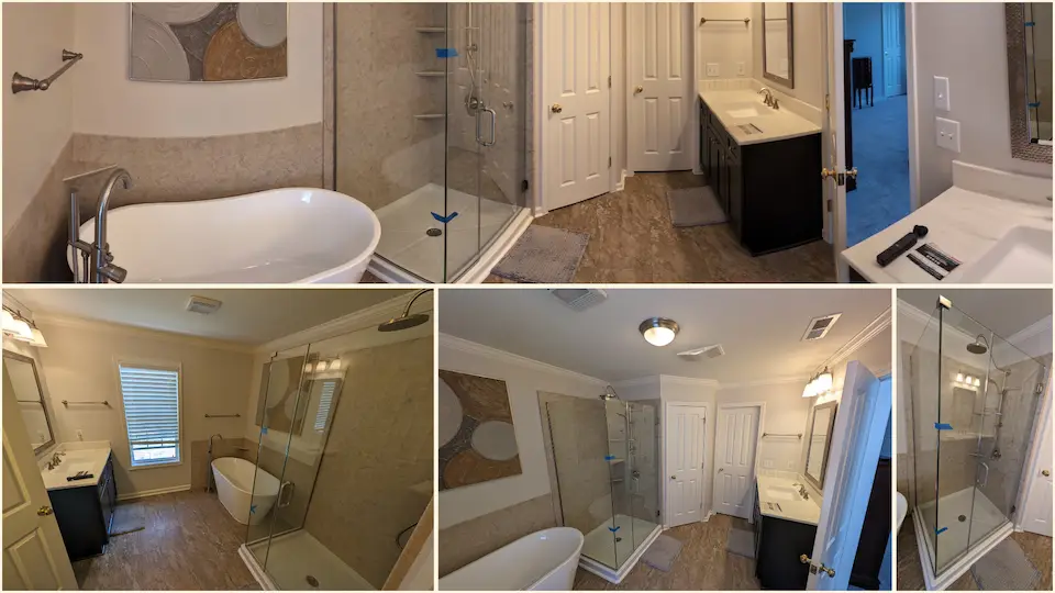 Cary NC Full Bath Remodel with tub and custom glass shower